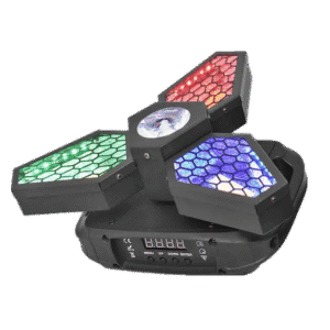 LiRO-LITE Infinity Full Color Rotating Maple Leaf Triangle Retro RGBW LED Strobe Background Light for Club Party Concert Venue